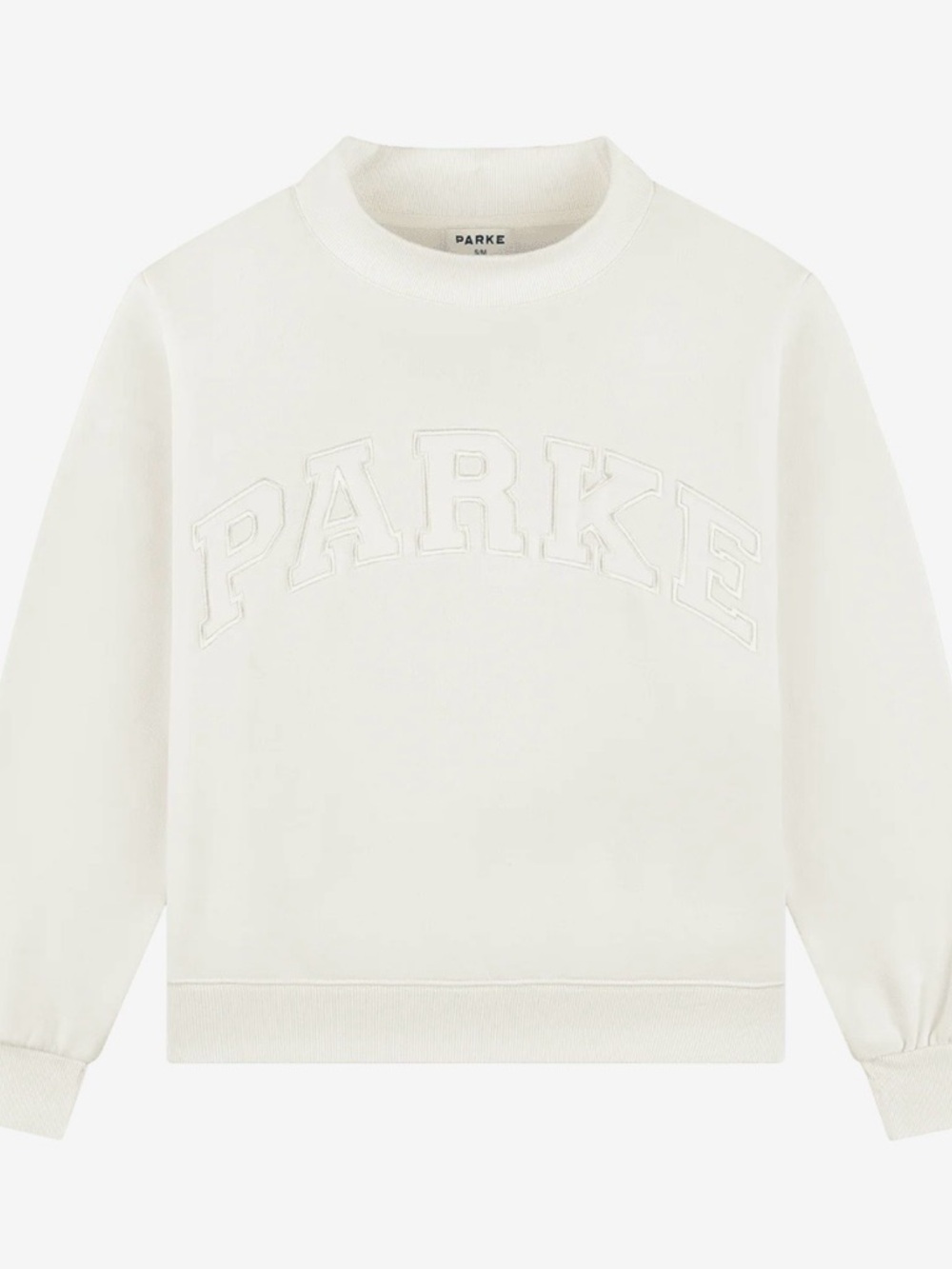 Parke Women's Bridal Varsity Mockneck- Pearl and White S/M (sold out everywhere)